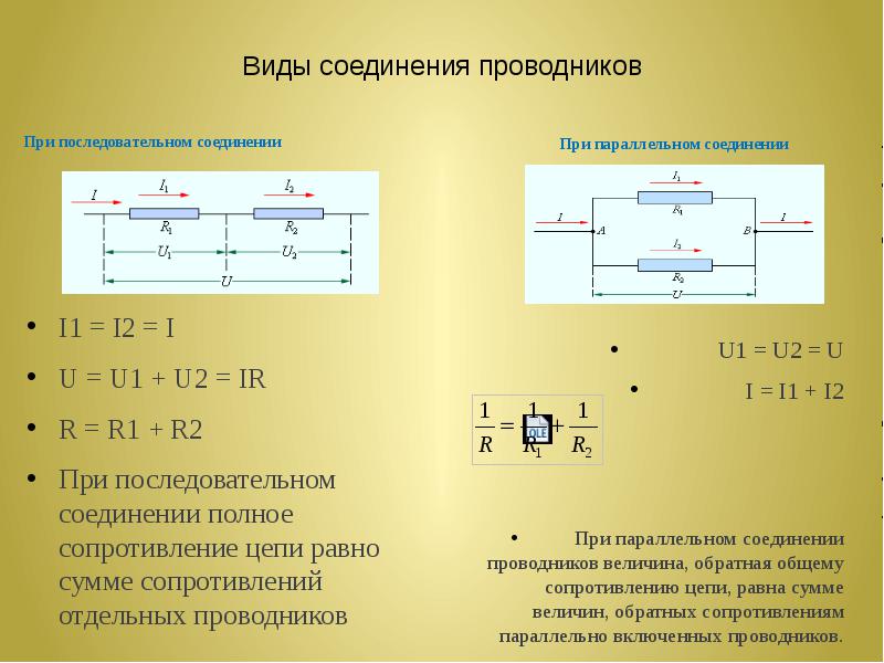 Сопротивление проводника соединение проводников